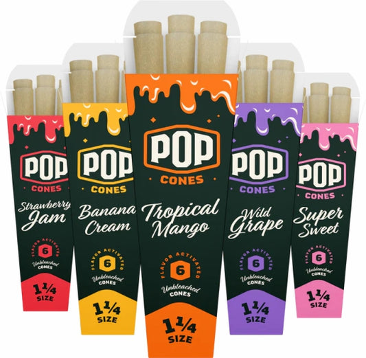 Pop Cones 1 1/4 Size Unbleached - 6 Pack