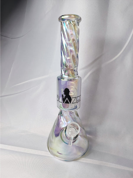 Blazed Iridescent 35cm Glass Bong With Tree Perculator