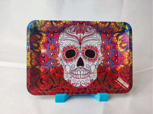 'Candy Skull' Style Metal Rolling Tray