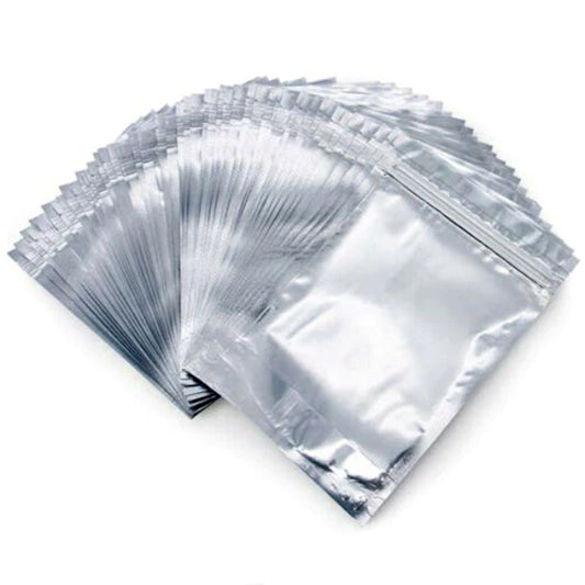 Resealable Mylar Bags - Clear / Silver 50 Pack