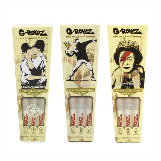 G-Rollz Organic Hemp Banksy Design Pre Rolls 3 Pack