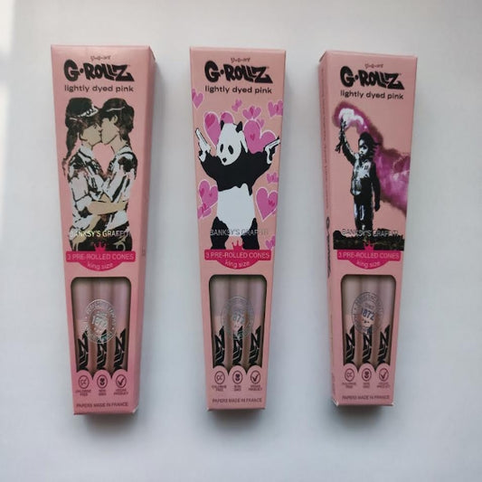 G-Rollz Pink Banksy Design Pre Rolls 3 Pack