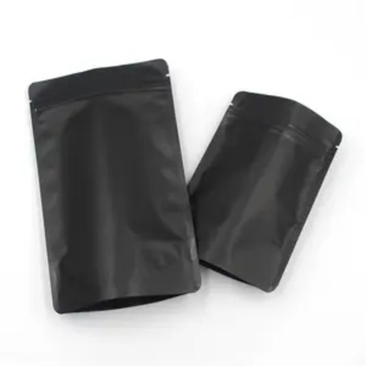 Resealable Mylar Bags - Matte Black 50 Pack