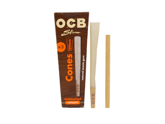 OCB Slim Unbleached Virgin Cones 3 Pack