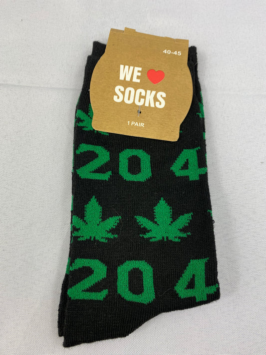 Black and Green 420 Leaf Socks