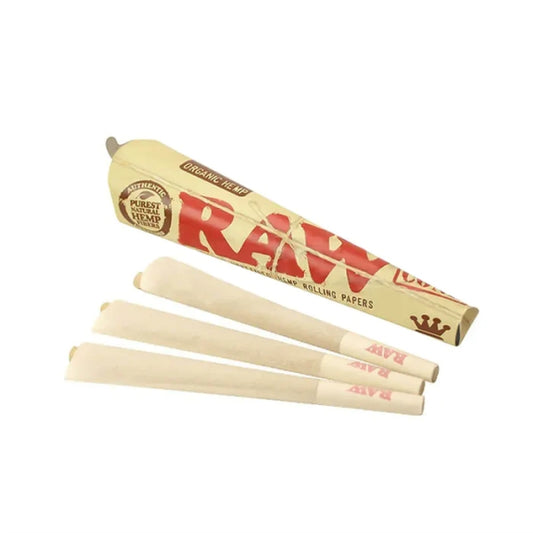 RAW Organic Hemp Kingsize Cones 3 Pack