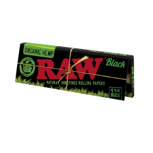 RAW Black Organic Hemp 1 1/4 Size Papers