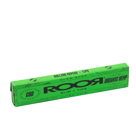 Roor Kingsize Slim Papers Organic Hemp With Tips