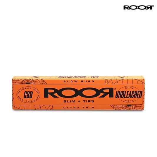 Roor Kingsize Slim Papers Unbleached With Tips