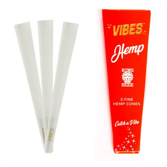 Vibes King Size Hemp Pre Rolled Cones 3 Pack