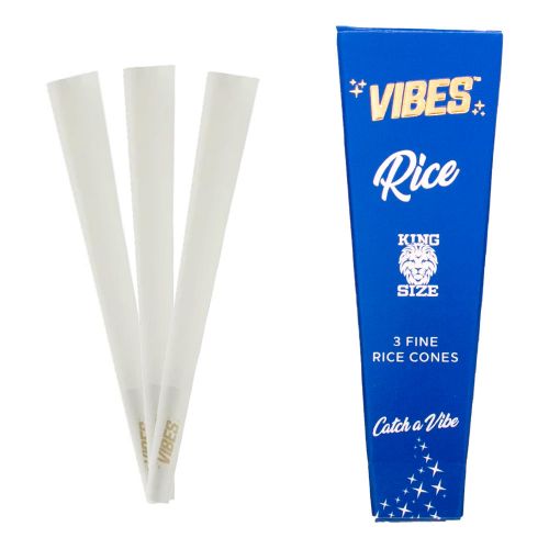 Vibes King Size Rice Pre Rolled Cones 3 Pack