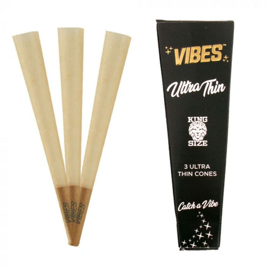 Vibes King Size Ultra Thin Pre Rolled Cones 3 Pack