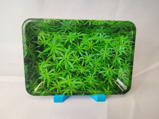 'Weed Leaf' Style Metal Rolling Tray